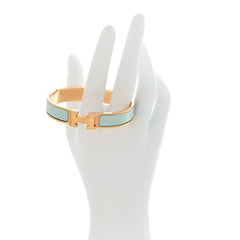 Enamel Narrow Clic Clac H Bracelet GM Bleu Polaire