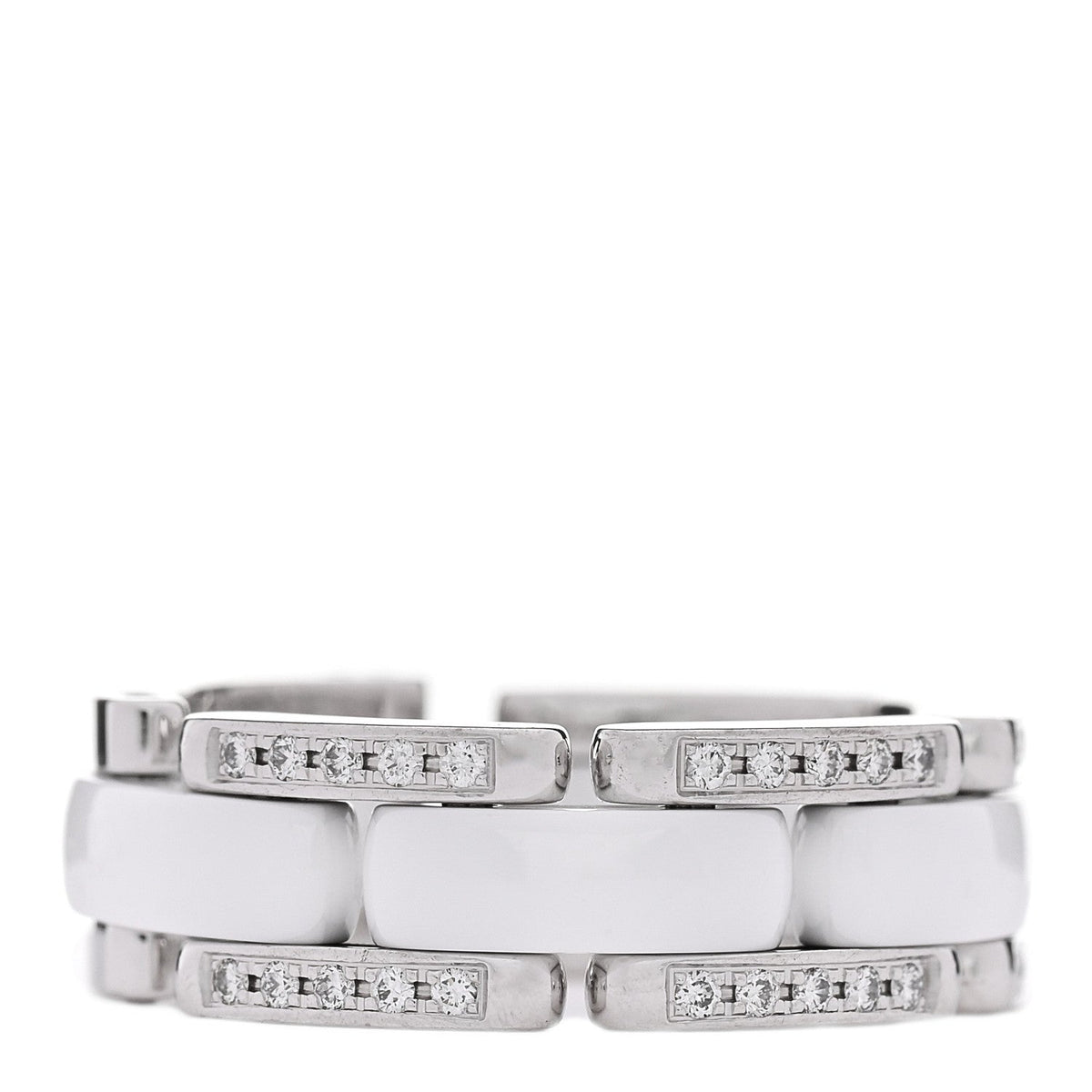 18K White Gold Ceramic Diamond Medium Ultra Ring White 50 5.5