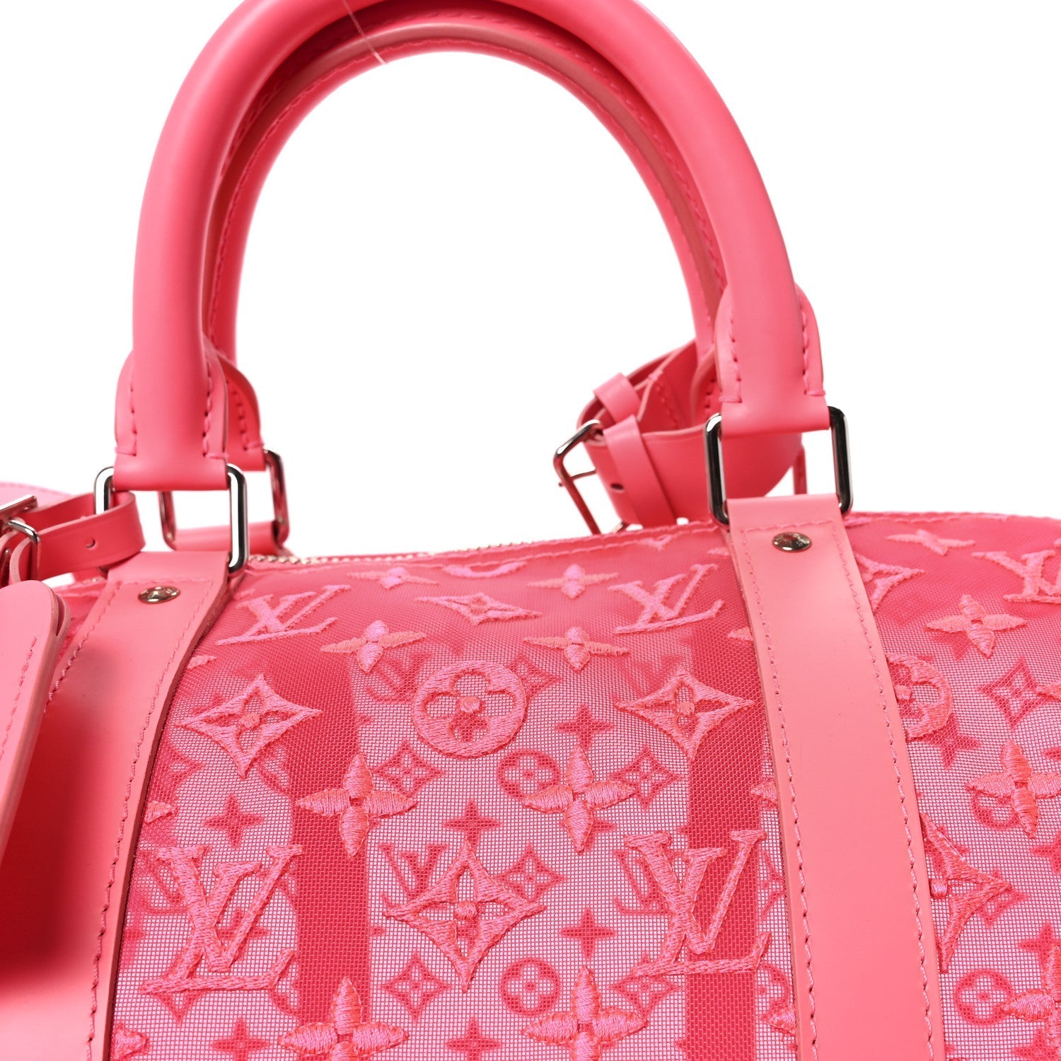 Monogram Fluo See Through Keepall Bandouliere 50 Rose