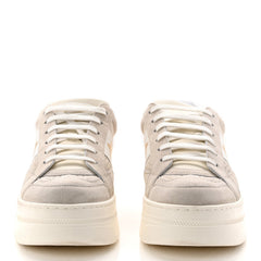 Suede Calfskin Dior Star Ors Platform Sneakers White Black 39 Light Beige White