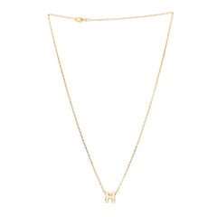 Lacquered Gold Mini Pop H Pendant Necklace White