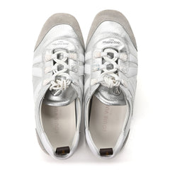Metallic Grained Calfskin Womens LV Sneakerina 38 Silver