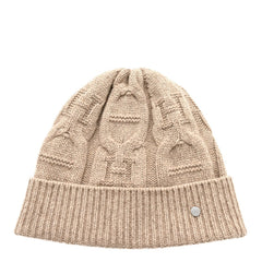 Cashmere Knit Cable Maillons Beanie M Beige