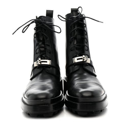 Glossed Calfskin Funk Ankle Boots 37.5 Black