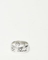 Gucci Sterling Silver "Blind For Love" Ring -  Size 17 / US 8