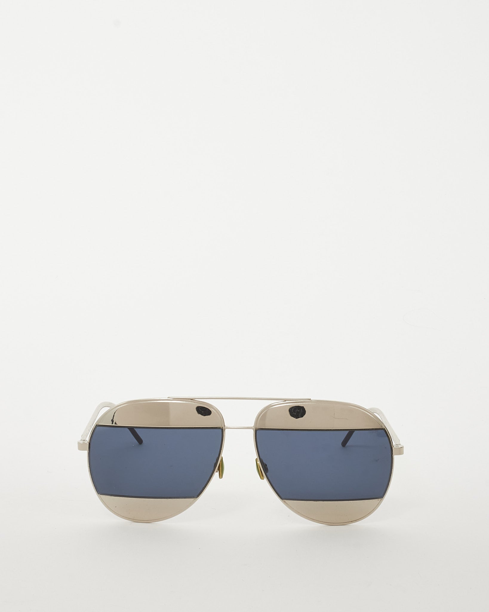 Dior SIlver and Black Lens Dior DIORSPLIT1 Aviator Sunglasses