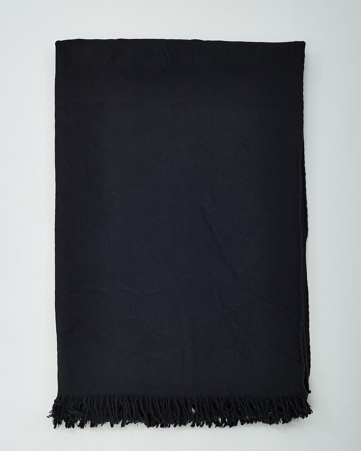 Hermès Black Cashmere and Silk New Libris Stole Scarf
