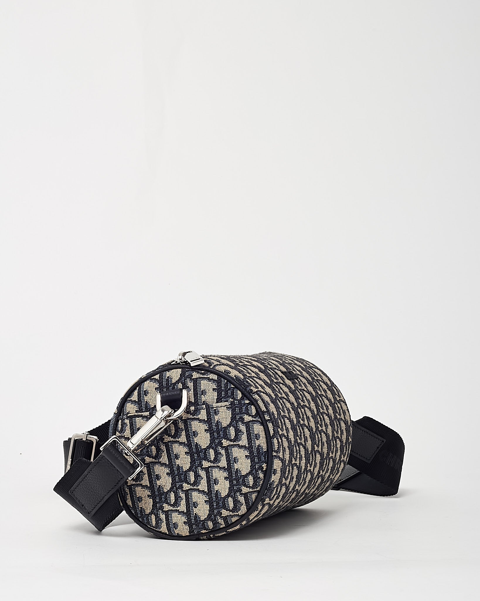 Dior Navy Blue Monogram Oblique Canvas Roller Messenger Crossbody Bag
