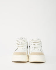 Dior White Calfskin Leather and Beige Suede Dior Star Sneakers - 38