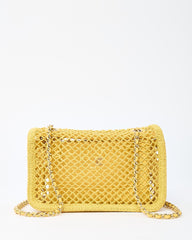 Chanel Coco Beach Yellow Mesh Macrame Small Flap Bag GHW