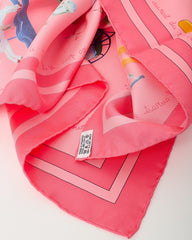 Hermès Pink/Blue/Green Multi "Raconte-moi le Cheval" Silk Printed 90cm Scarf