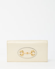 Gucci White Boarded Plutone Calfskin Leather Horsebit 1955 WOC Crossbody Bag
