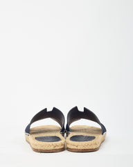 Hermès Navy Suede Antigua Espadrille Sandals - 39