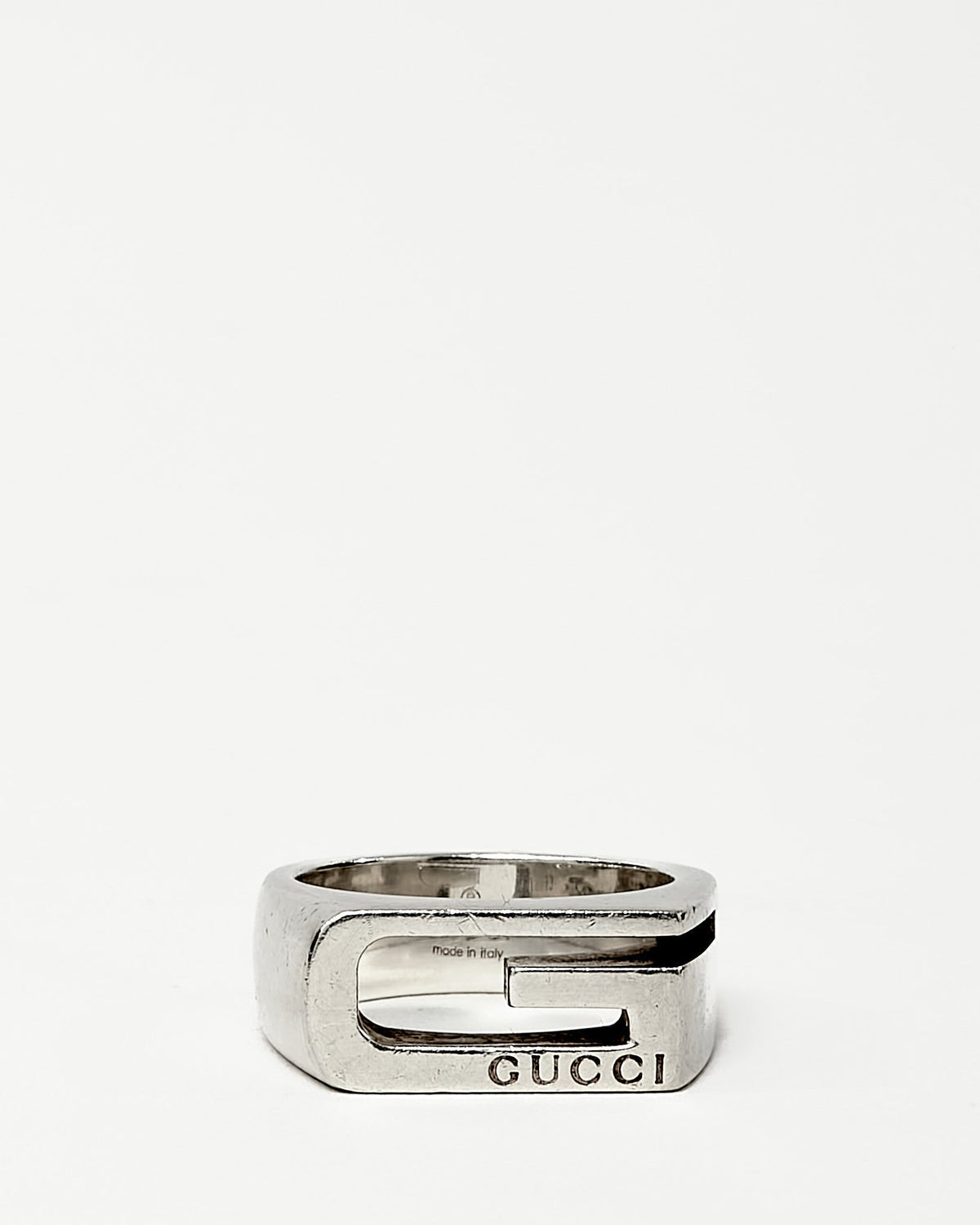 Gucci Sterling Silver Cut Out G Estate Ring - 6.5