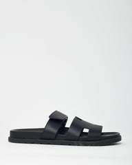 Hermès Men's Black Leather Chypre Sandals - 43.5 / 10.5 MEN
