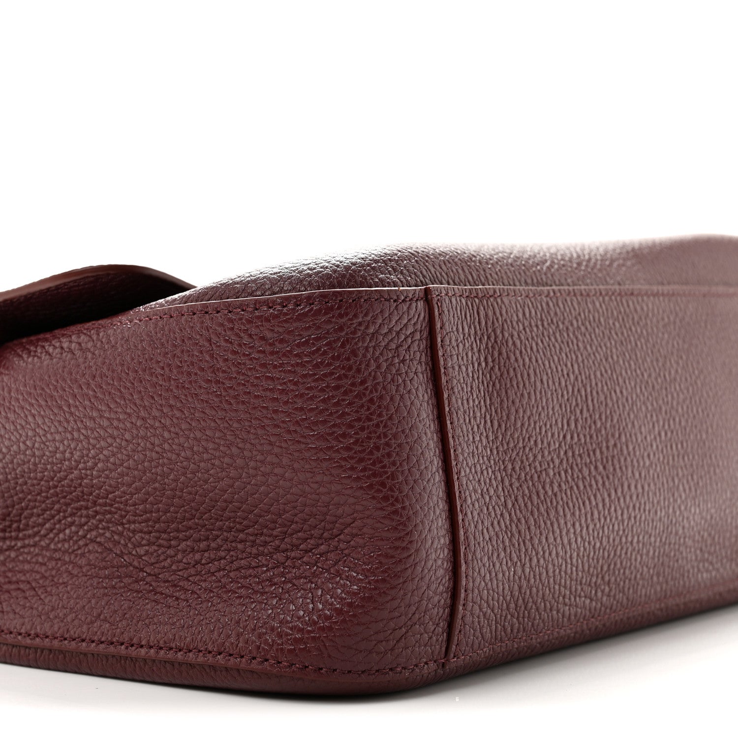 Grained Calfskin Small Souplissimo Maxi Flap Burgundy