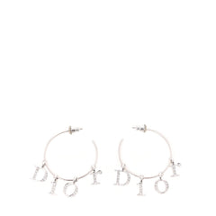 Crystal Hoop Earrings Silver