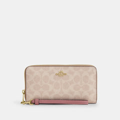 Coach Outlet Long Zip Around Wallet In Signature Canvas