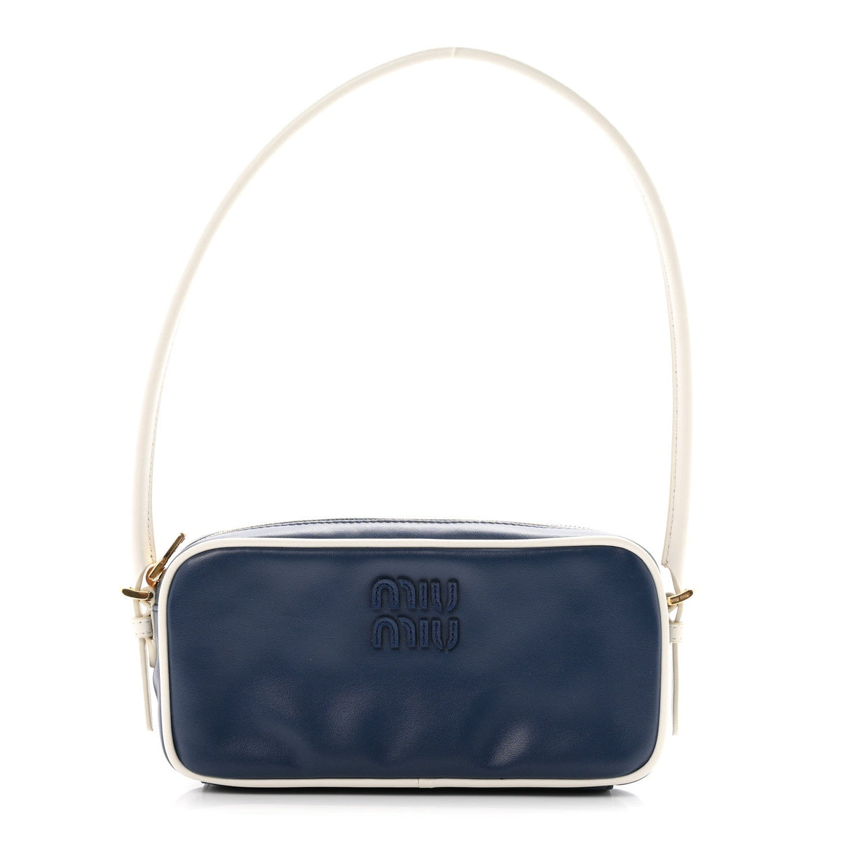 Calfskin Softy Mini Beau Contrast Top Handle Bag Bluette White