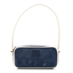 Calfskin Softy Mini Beau Contrast Top Handle Bag Bluette White