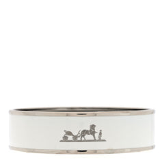 Enamel Printed Wide Caleche Bracelet  White