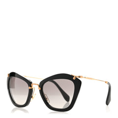 Acetate Metal Cat Eye Sunglasses SMU10N Black