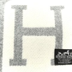 Wool Cashmere Avalon III Blanket Ecru Gris Clair