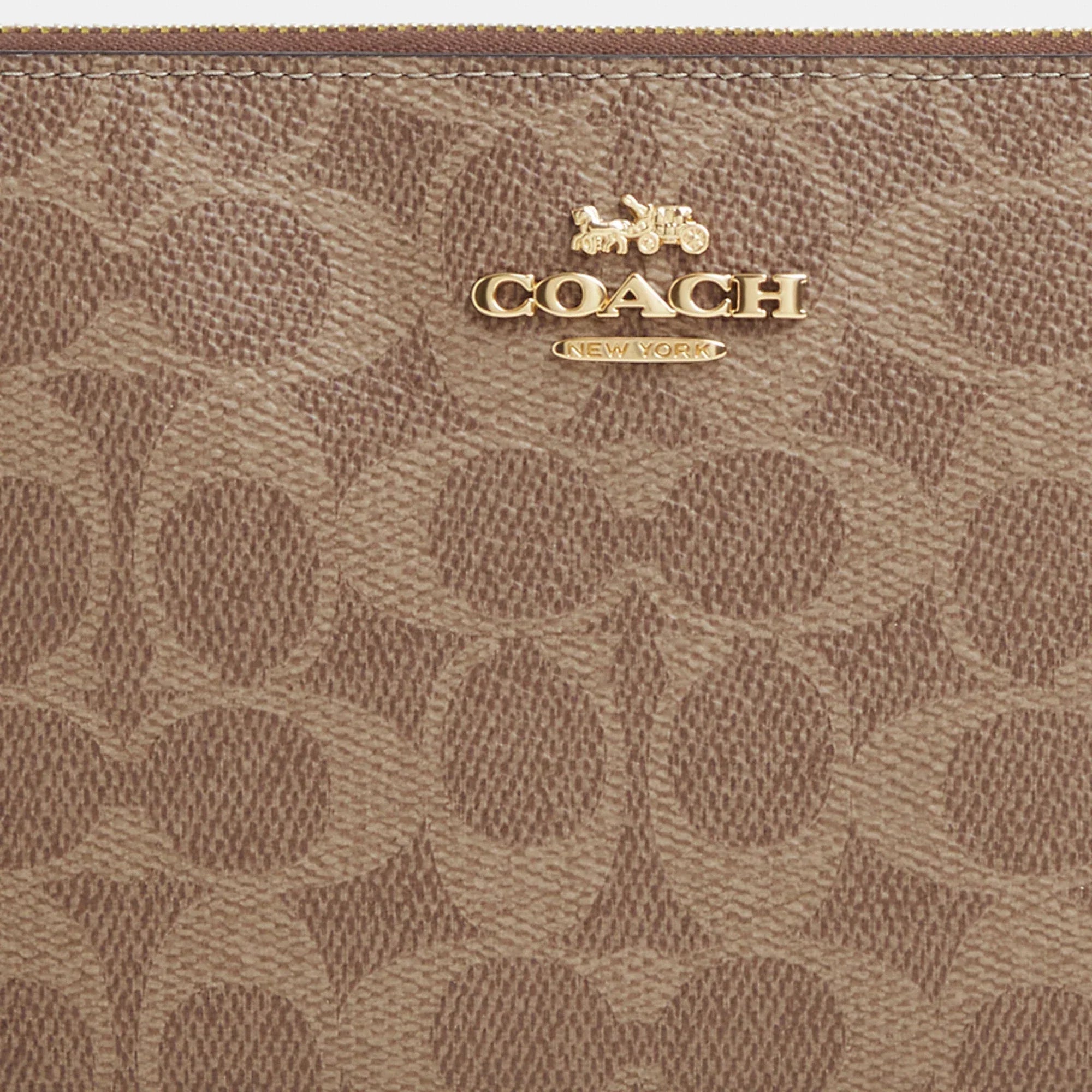 Coach Outlet Large Corner Zip Wristlet In Signature Canvas