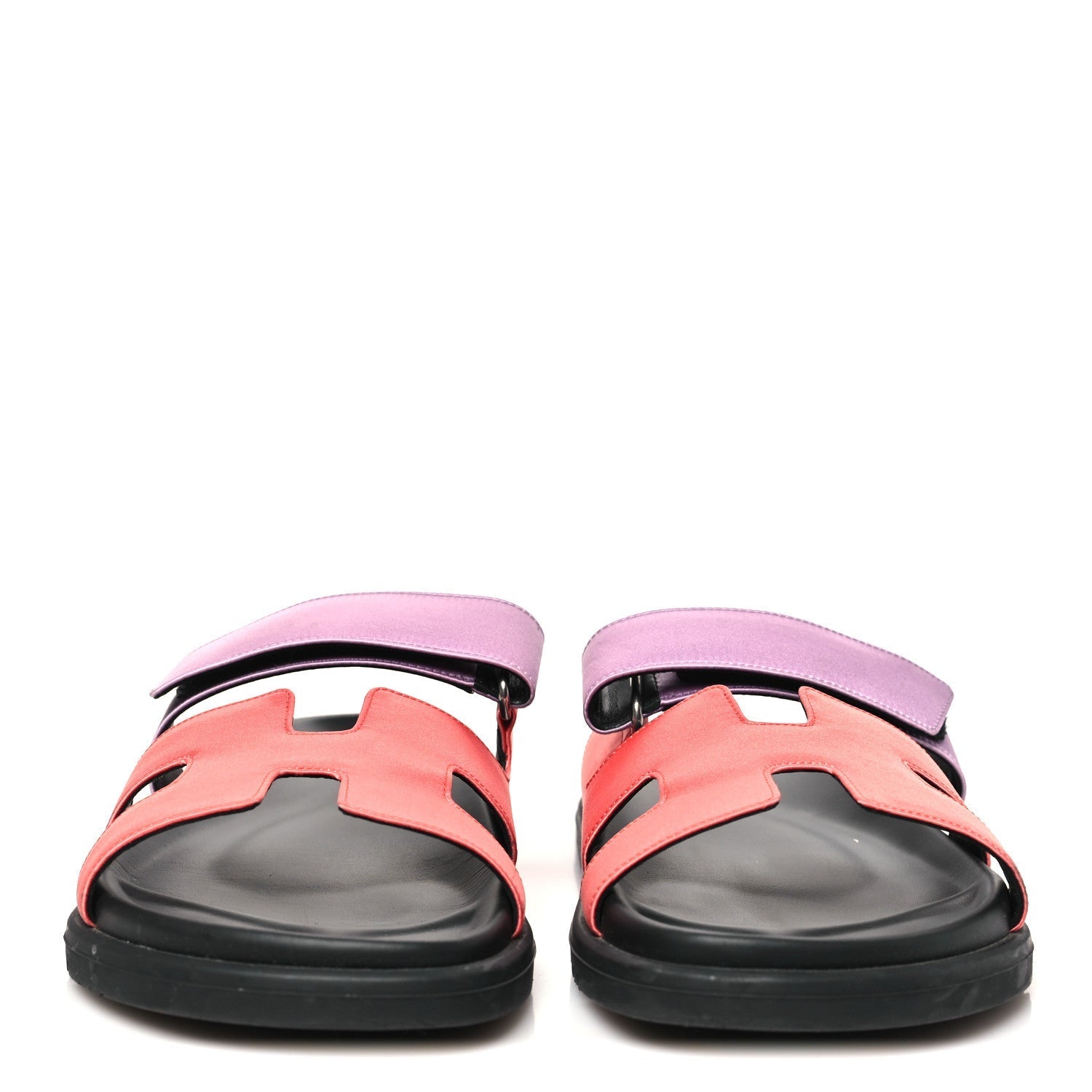 Satin Crepe Chypre Sandals 37.5 Rose Peche Violet Petale
