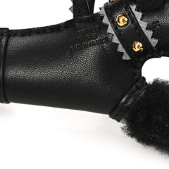 Milo Lambskin Epsom Shearling Budy Apic Charm Black Gris Pantin