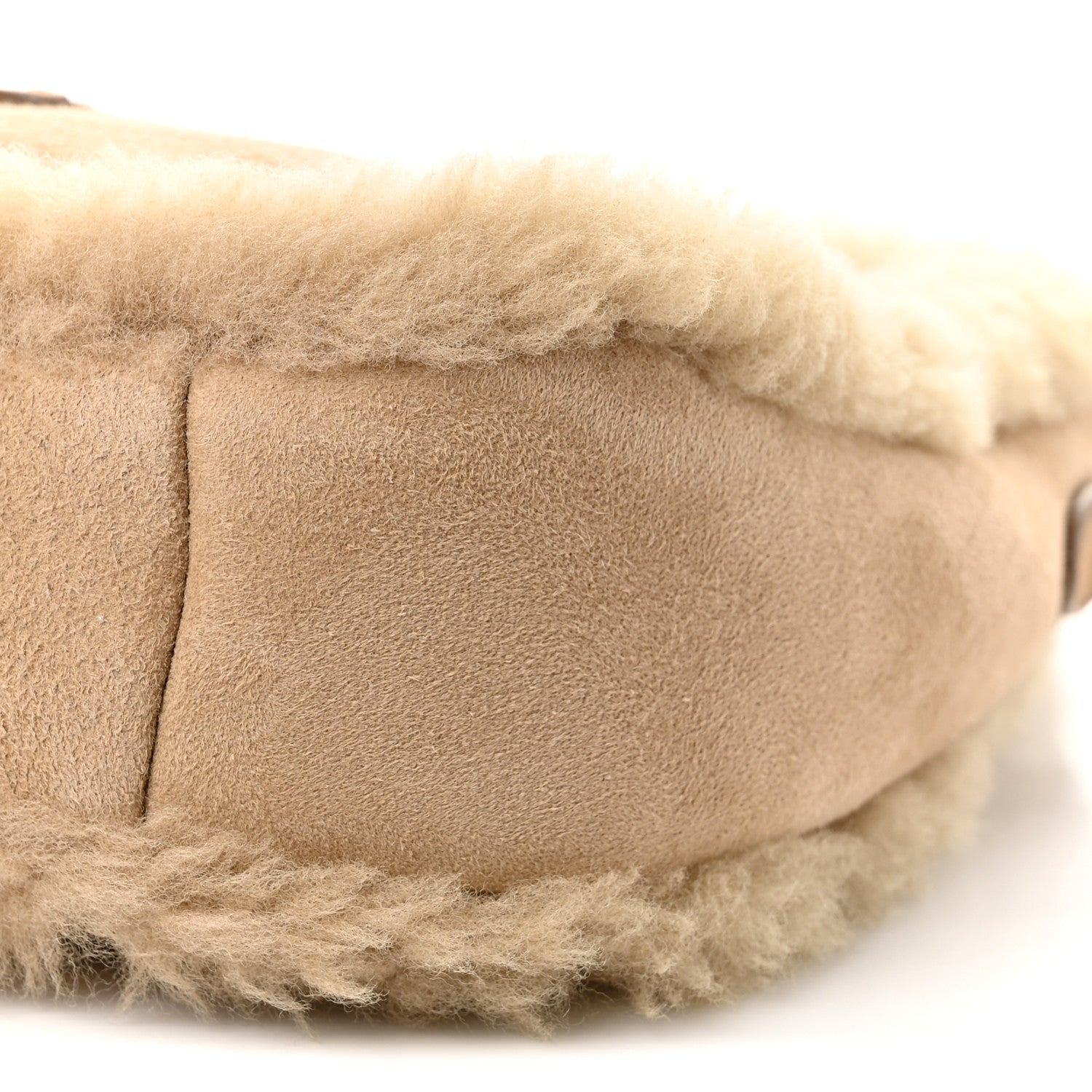 Suede Shearling Mini Wander Hobo Sabbia