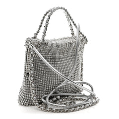 Crystal Embellished Metallic Lambskin Mini Chanel 22 Silver