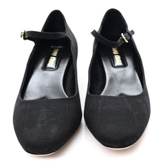 Grosgrain Moire Mary Jane Pumps 40 Black