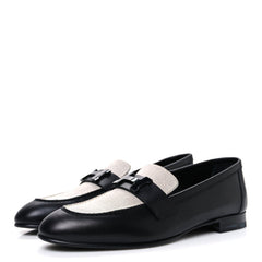 Toile De Coton Calfskin Womens Paris Loafers 37 Black Prunoir