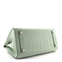 Matte Alligator Birkin Sellier 25 Vert D'eau