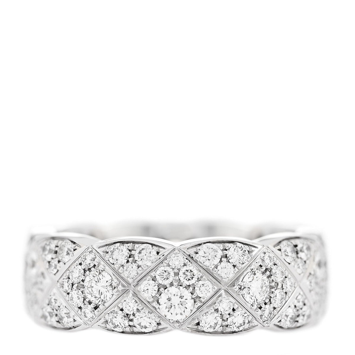 18K White Gold Diamond Small Coco Crush Full Paved Ring 54 7