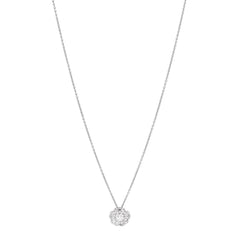 18K White Gold Diamond Bouton de Camelia Pendant Necklace