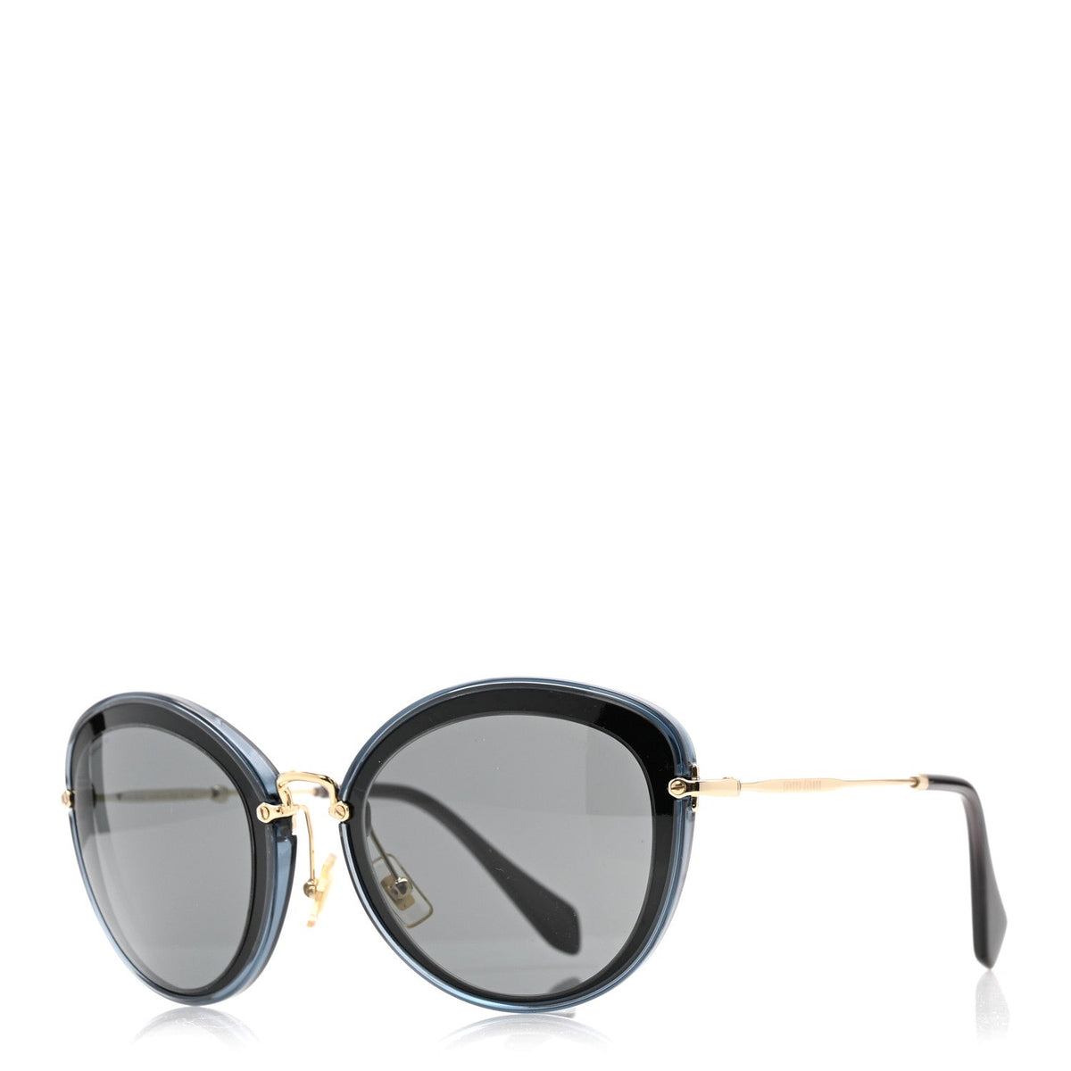 Metal Acetate Round Sunglasses SMU 50R Blue Gold