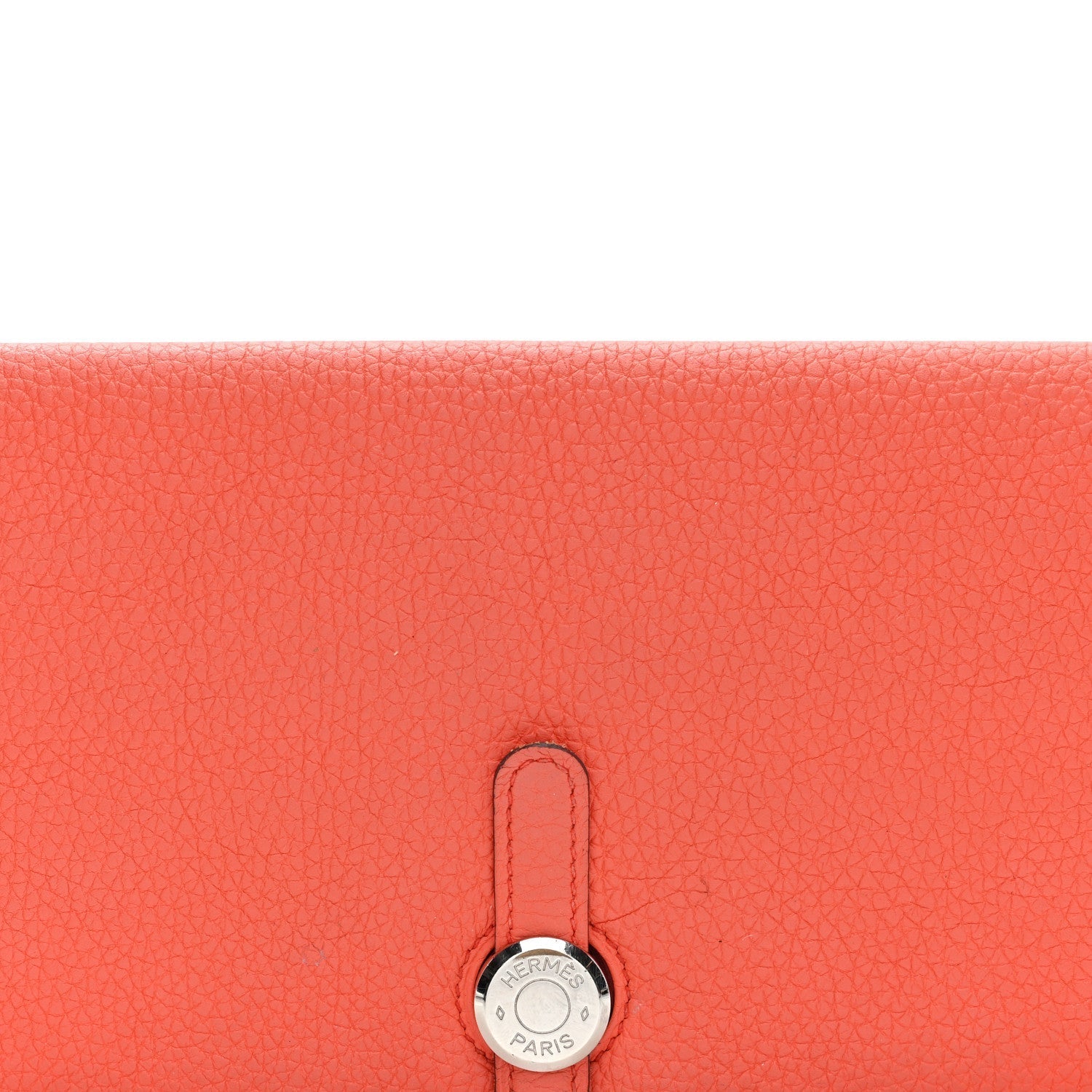 Togo Dogon Recto Verso Wallet Orange Poppy Rose Candy