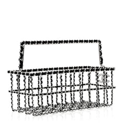 Brass Calfskin Grocery By Chanel Minaudiere Shopping Basket Silver