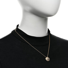 18K Yellow Gold Diamond Bouton de Camelia Pendant Necklace